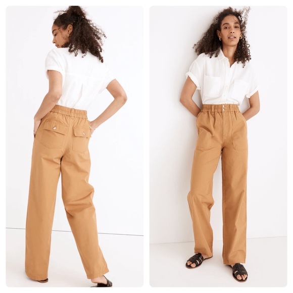 Madewell Pants - Madewell Cotton Ripstop Pull-On Straight Cargo Pants EUC